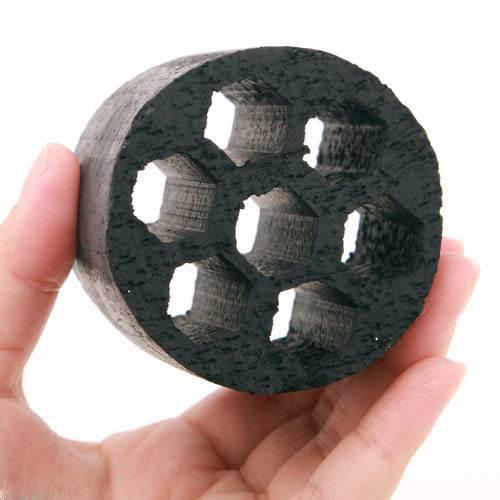 （海水魚）ろ材　海水用　多孔質シェルターろ材　ＨＯＮＥＹＣＯＭＢ（ハニカム）ブラック（バクテリア付き）（３個）