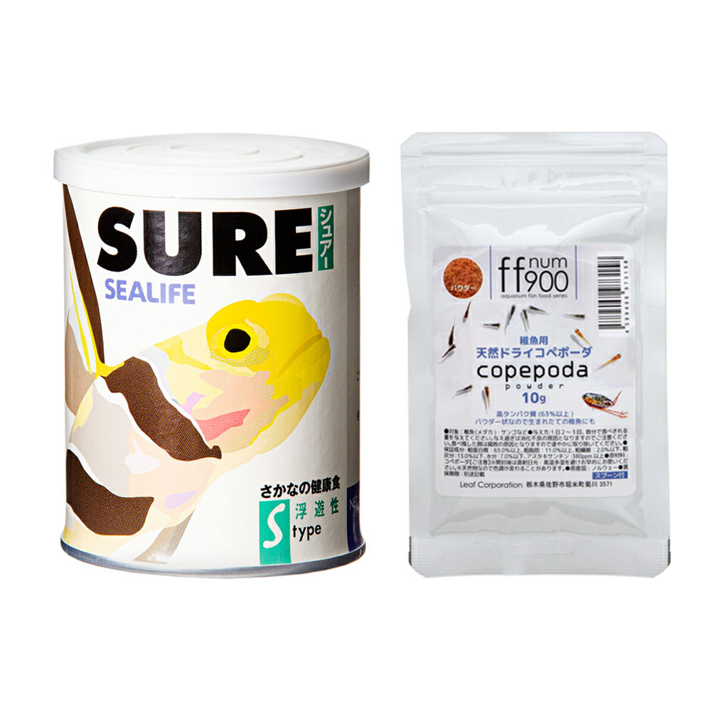 マリンテック　シーライフ　シュアー　Ｓ　浮遊性　５０ｇ＋ｆｆ　ｎｕｍ９００　プレミアム稚魚用フード　天然ドライコペポーダ　パウダー　１０ｇ